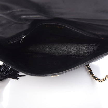 Chanel Lambskin Quilted CC Tassel Flap Black 5 of 9