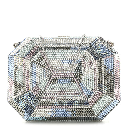 Judith Leiber Swarovski Crystal Minaudiere Clutch Silver Multicolor 1 of 10