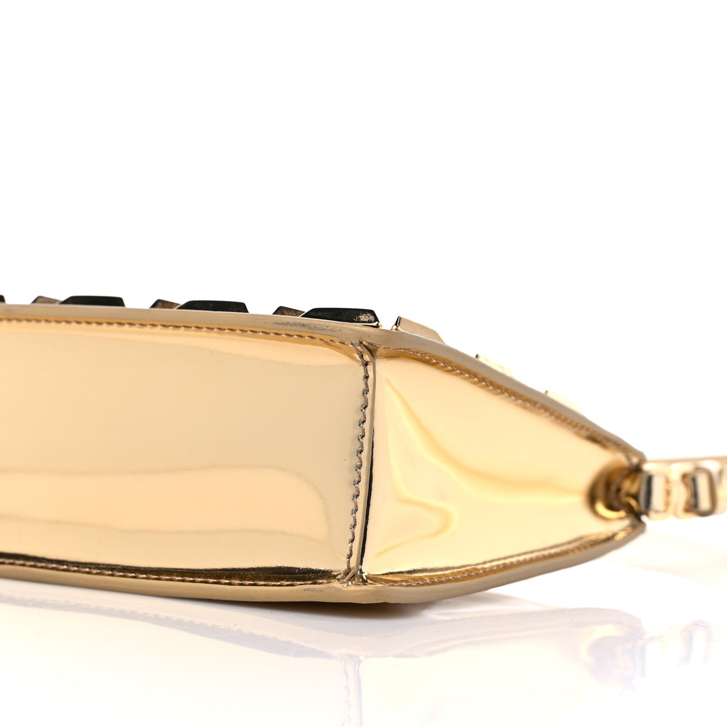 Spazzolato Studded Mini Shoulder Bag Platino