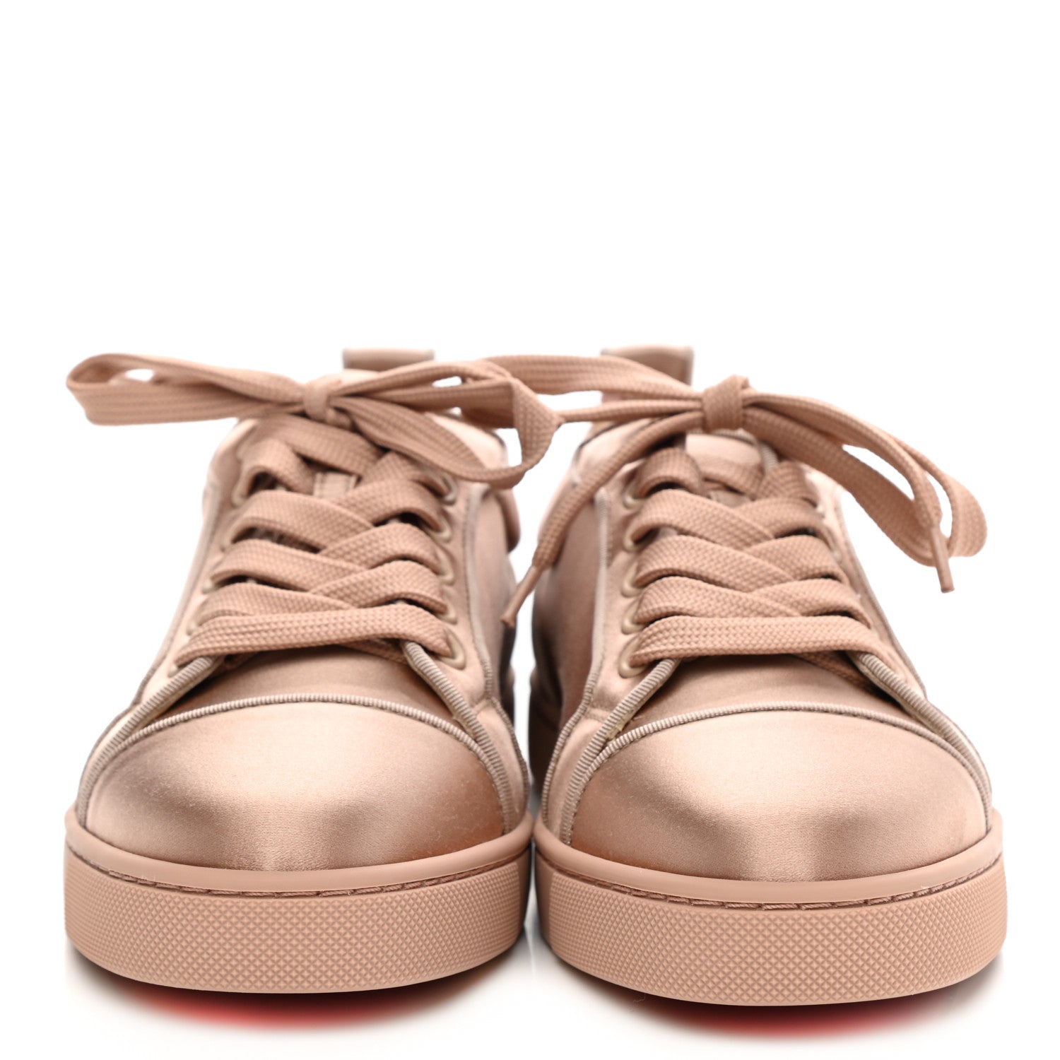 Christian Louboutin Louis Junior Satin Orlato Flat Sneakers 35 Nude 2 2 of 8