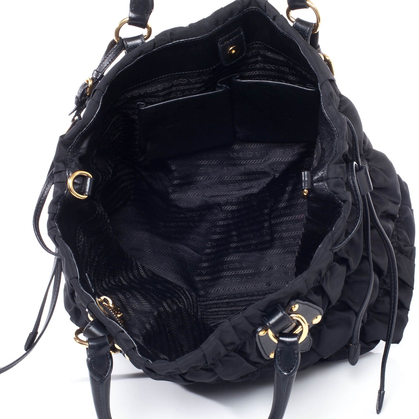 Tessuto Nylon Gaufre Tote Nero Black