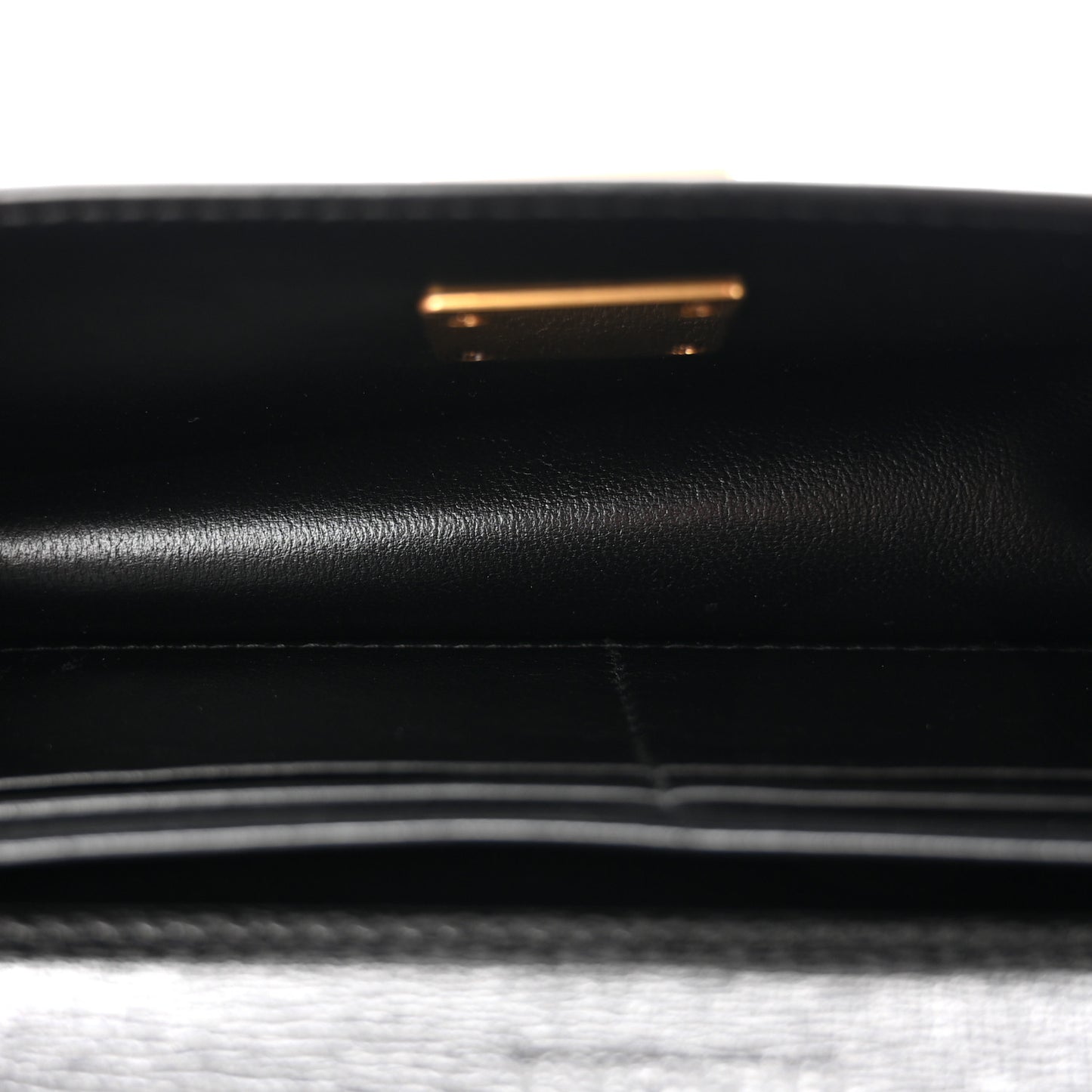 Calfskin Stripe Embossed Gossip Chain Bag XS Black