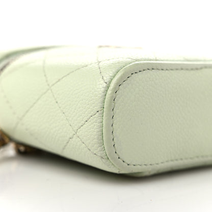 Chanel Caviar Quilted Small Handle With Care Vanity Case With Chain Light Green 8 of 11