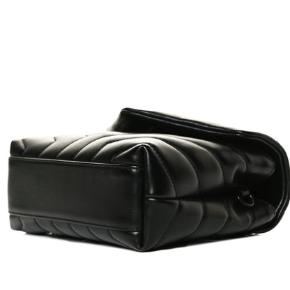 Saint Laurent Calfskin Y Quilted Monogram Toy Loulou Crossbody Bag Black 9 of 12