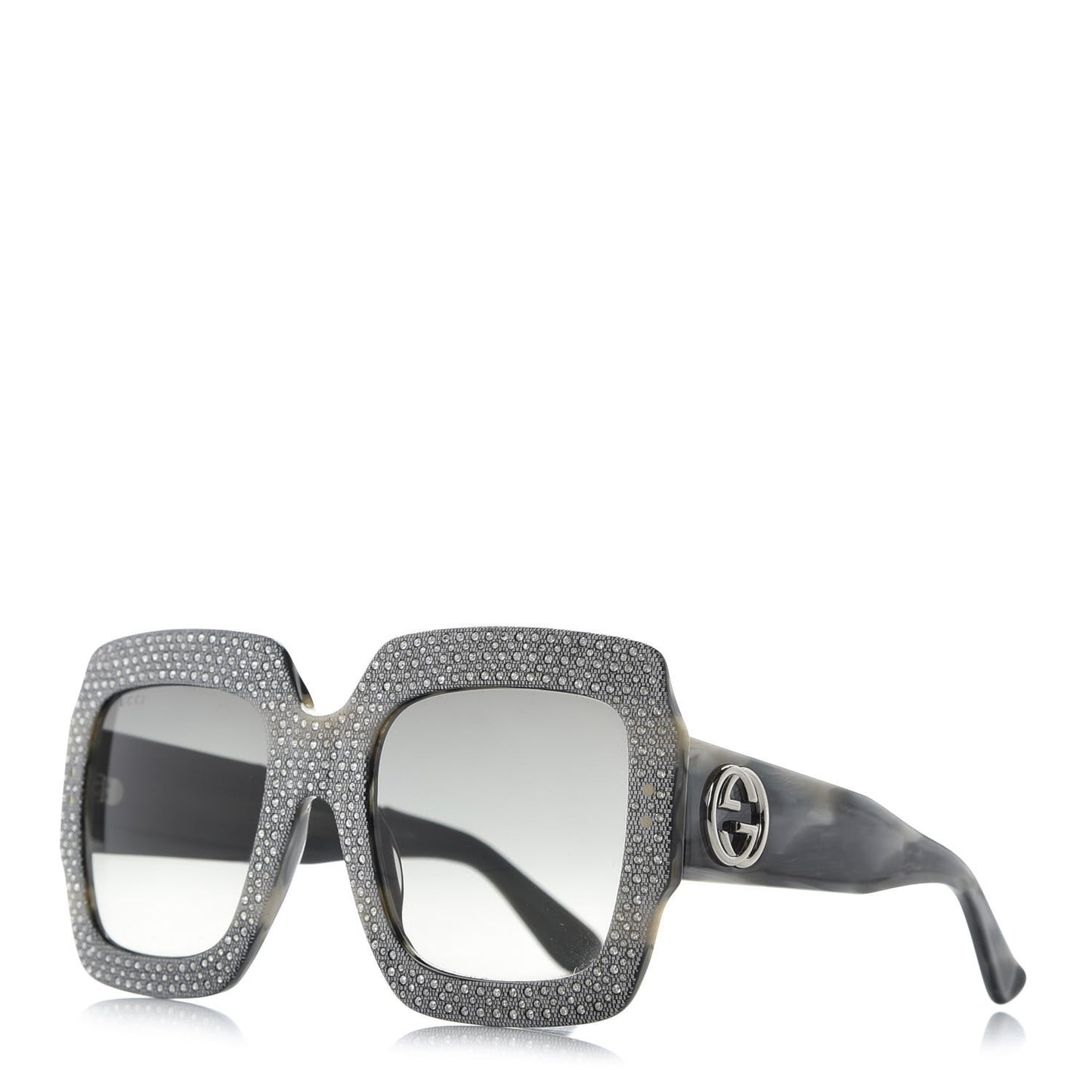 Crystal Square Frame Sunglasses GG0048S Grey