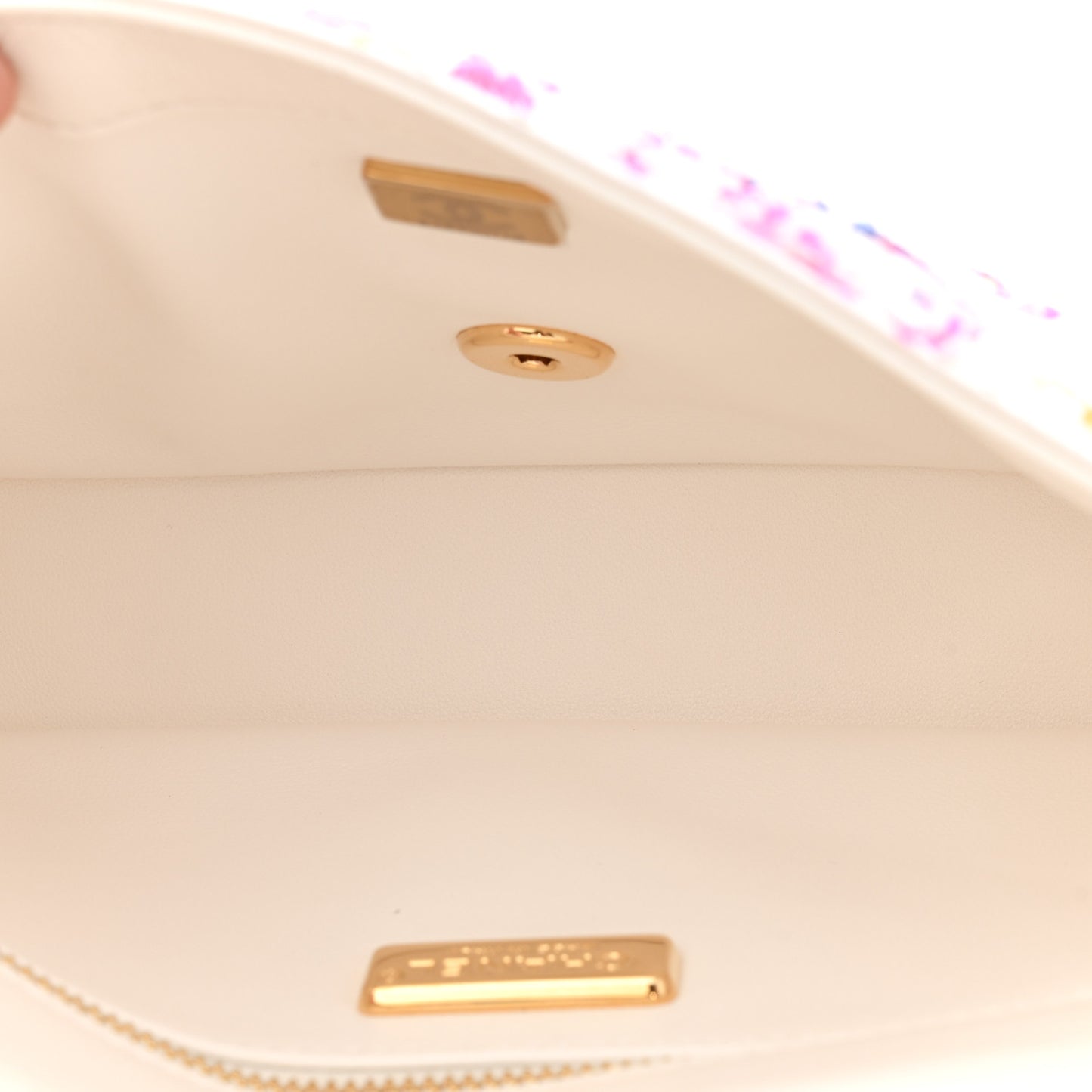 Sequin Logo CC Small Single Flap White Multicolor