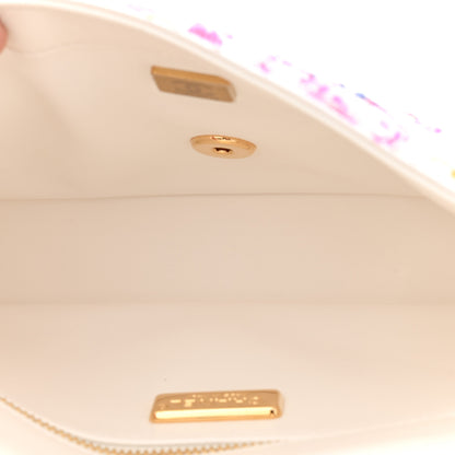 Chanel Sequin Logo CC Small Single Flap White Multicolor 5 of 11