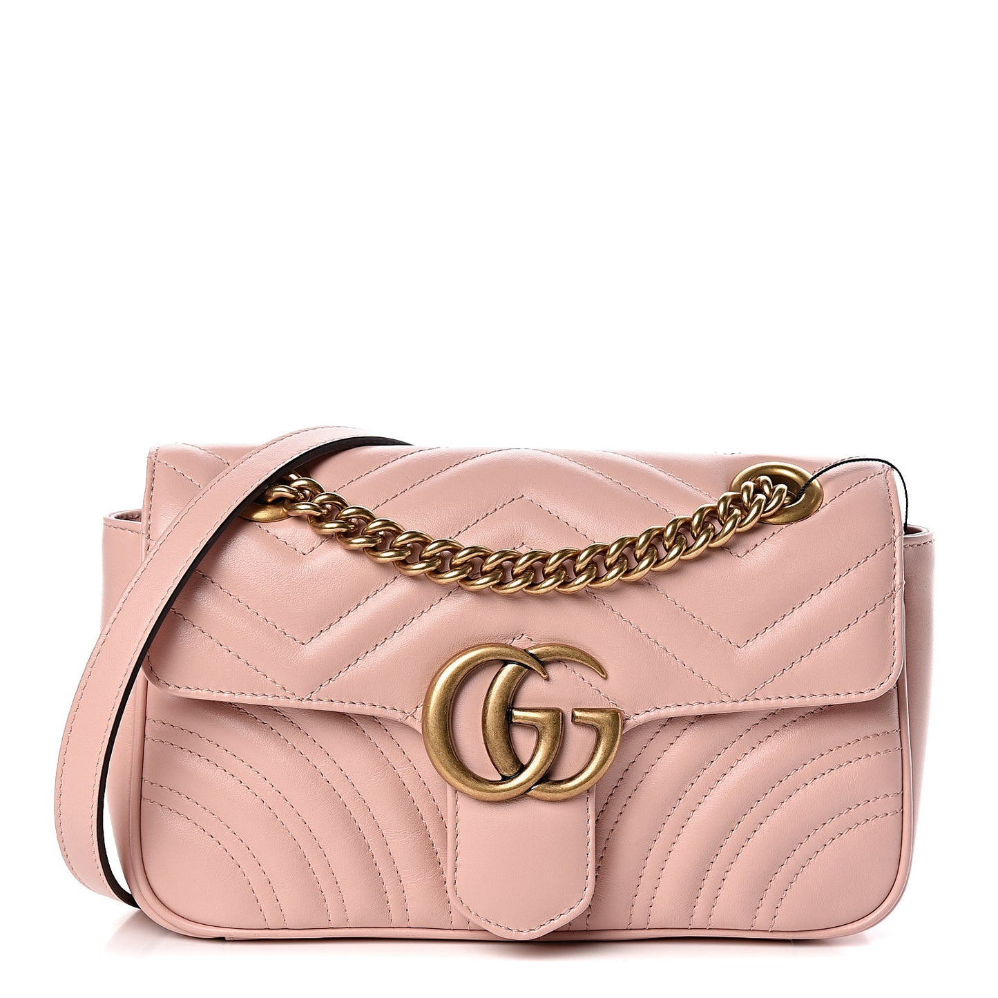 Calfskin Matelasse Mini GG Marmont Shoulder Bag Perfect Pink