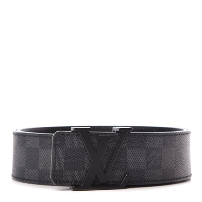 Louis Vuitton Damier Graphite LV Initiales Belt 85 34 1 of 7