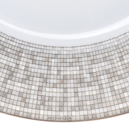Hermes Porcelain Mosaique Au 24 Platine Dinner Plate Set of 2 4 of 6