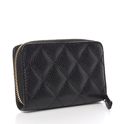Chanel Caviar Quilted Zip Coin Purse Black 3 of 10