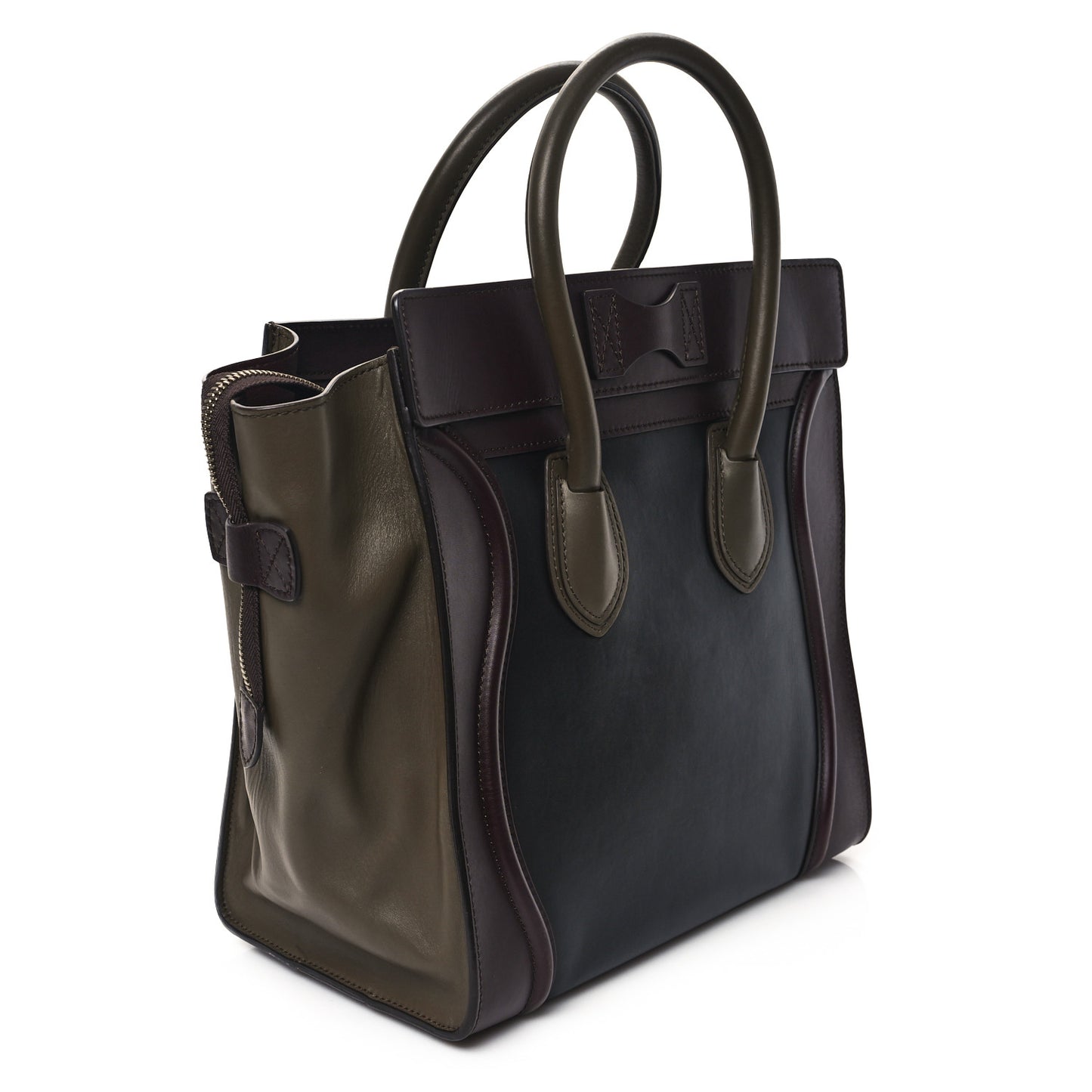 Smooth Calfskin Mini Tri-Color Luggage Black