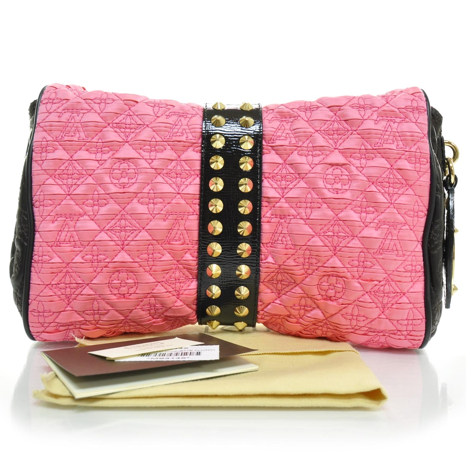 Louis Vuitton Satin Quilted Monogram Coquette Pochette Bunny Pink 2 of 7