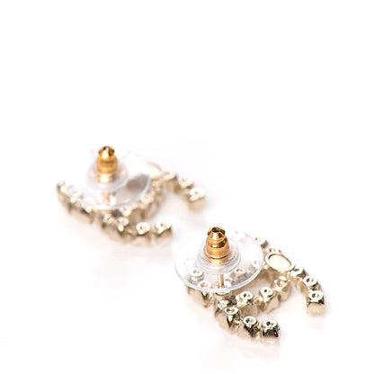 Chanel Crystal CC Earrings Light Gold 2 of 3