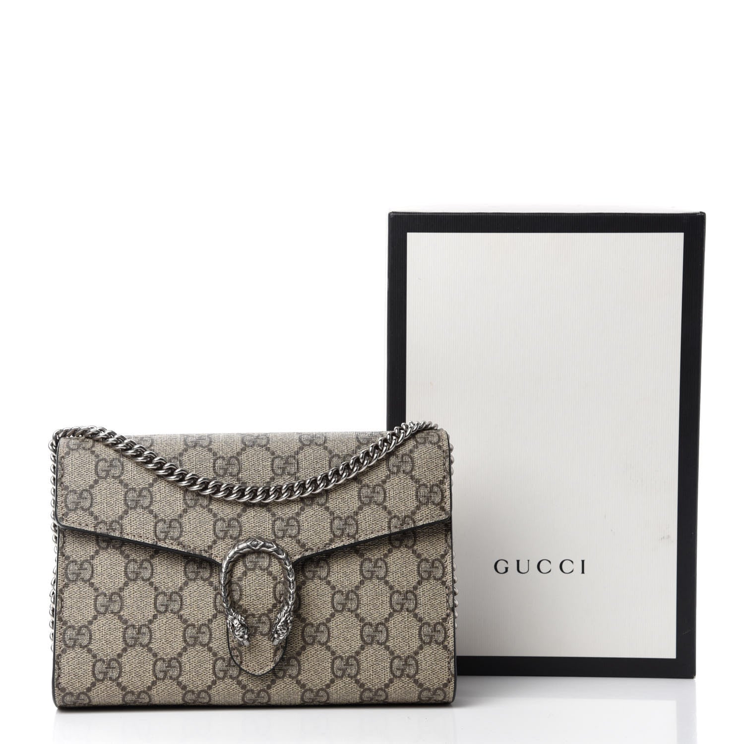 Gucci GG Supreme Monogram Mini Dionysus Chain Wallet Beige Black 11 of 11