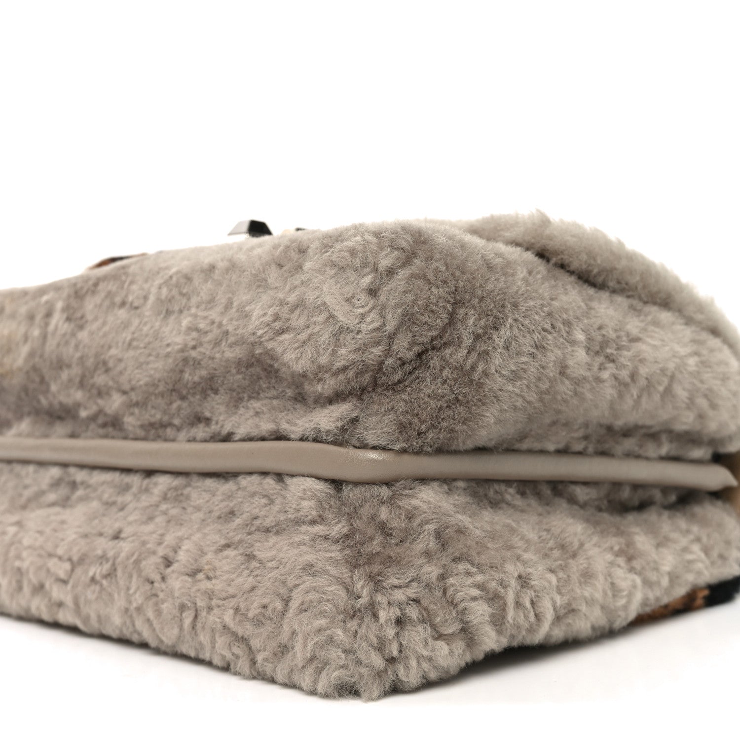 Fendi Shearling Calfskin Macro FF 1974 Diagonal Mania Kan I Shoulder Bag Multicolor 10 of 10