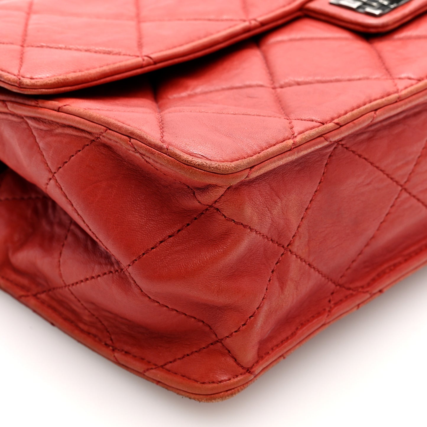 Washed Lambskin Jumbo Take Away Flap Red