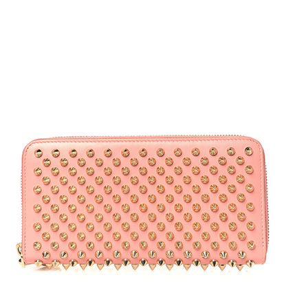 Christian Louboutin Calfskin Panettone Spiked Zip Around Wallet Pink 1 of 6