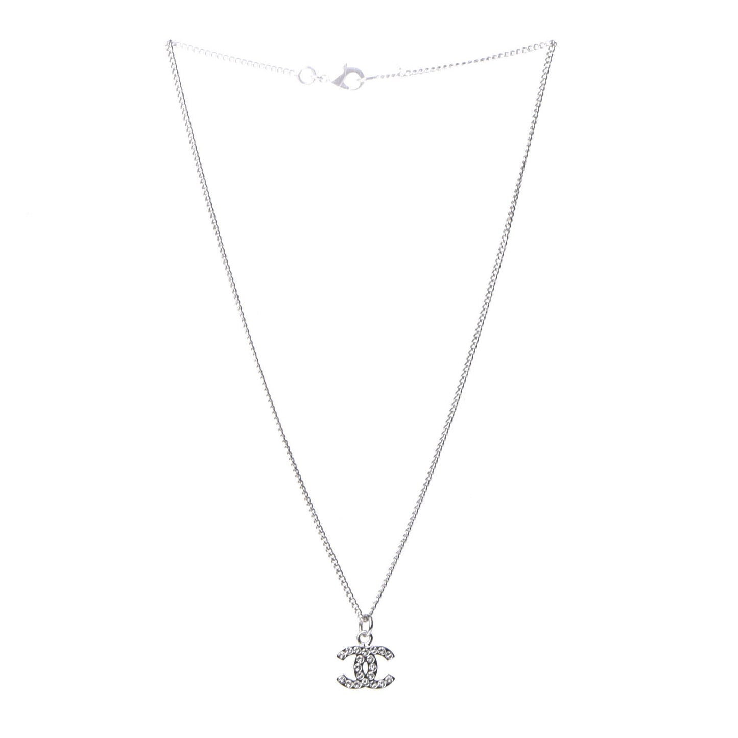 Crystal CC Necklace Silver