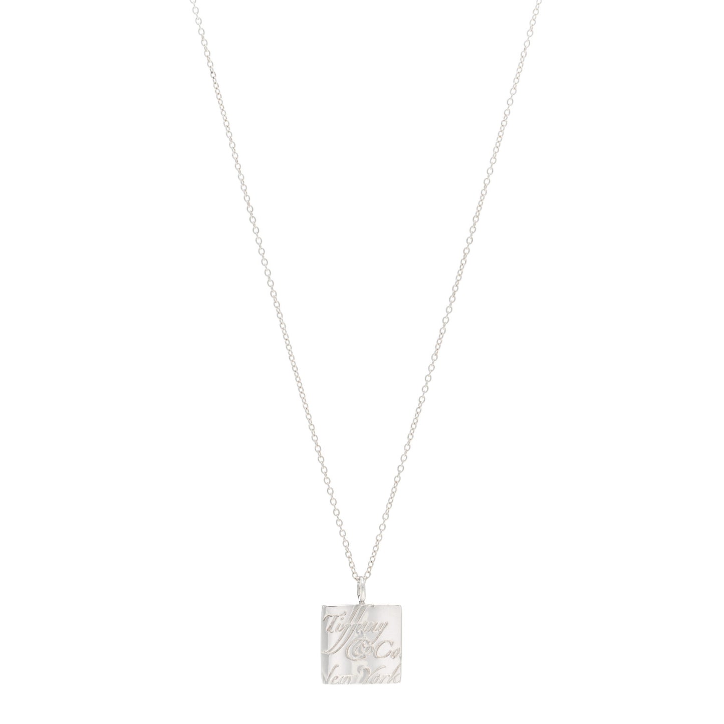 Sterling Silver Love Notes Square Pendant Necklace