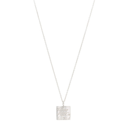 Tiffany Sterling Silver Love Notes Square Pendant Necklace 1 of 4