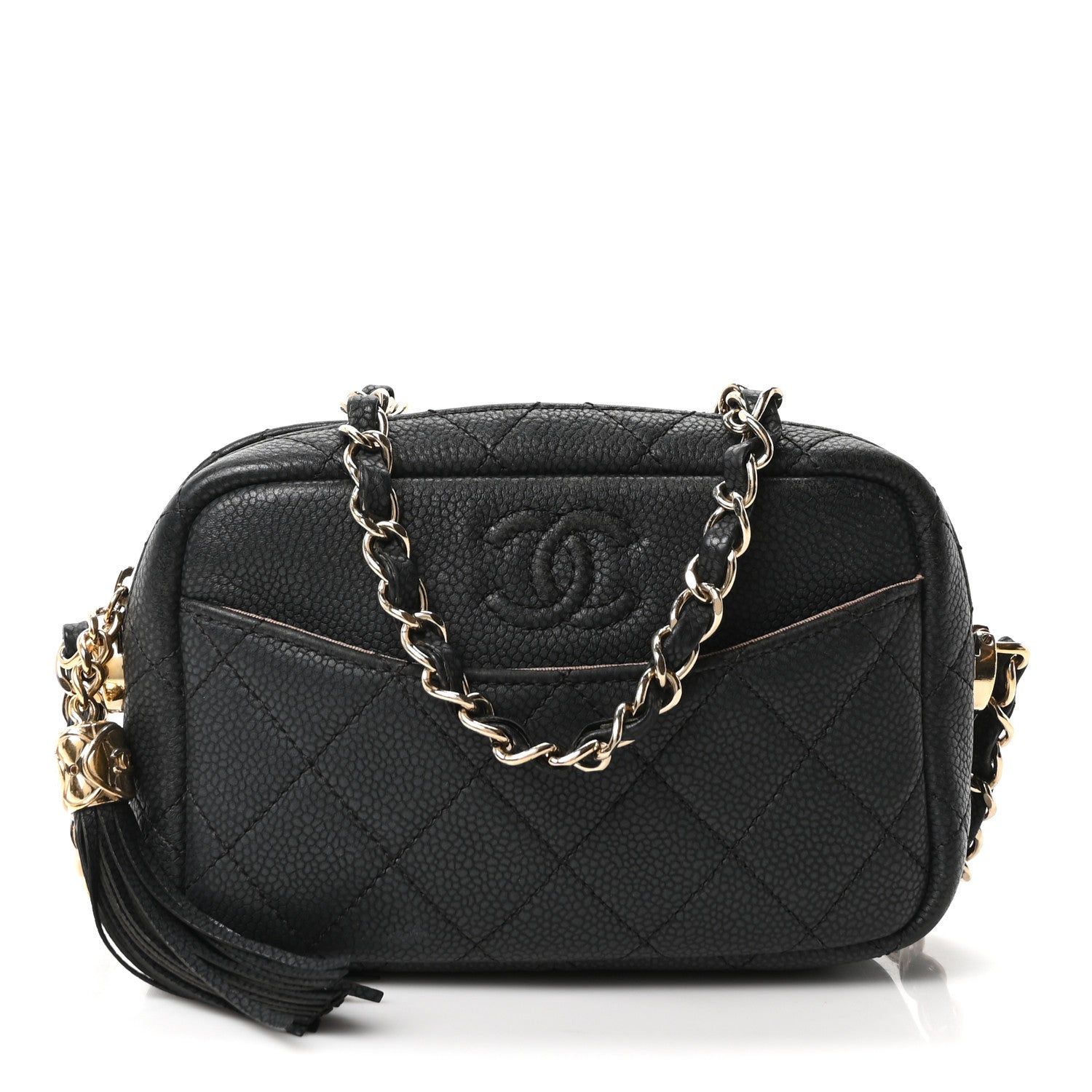 Chanel Iridescent Caviar Quilted Mini Coco Tassel Camera Case Black Black 1 of 10