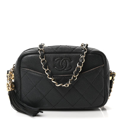 Chanel Iridescent Caviar Quilted Mini Coco Tassel Camera Case Black Black 1 of 10