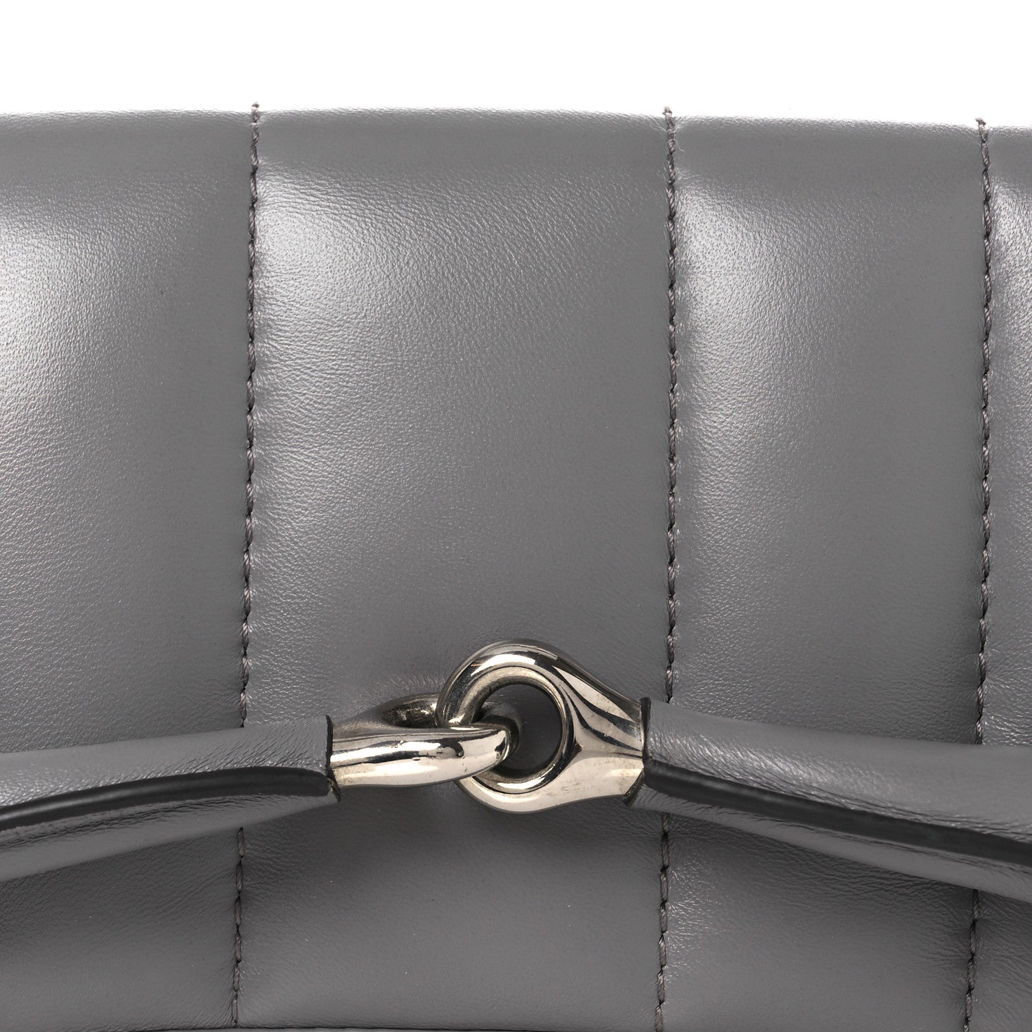 Gucci Nappa Vertical Matelasse Medium Maxi Horsebit Chain Shoulder Bag Grey 8 of 11
