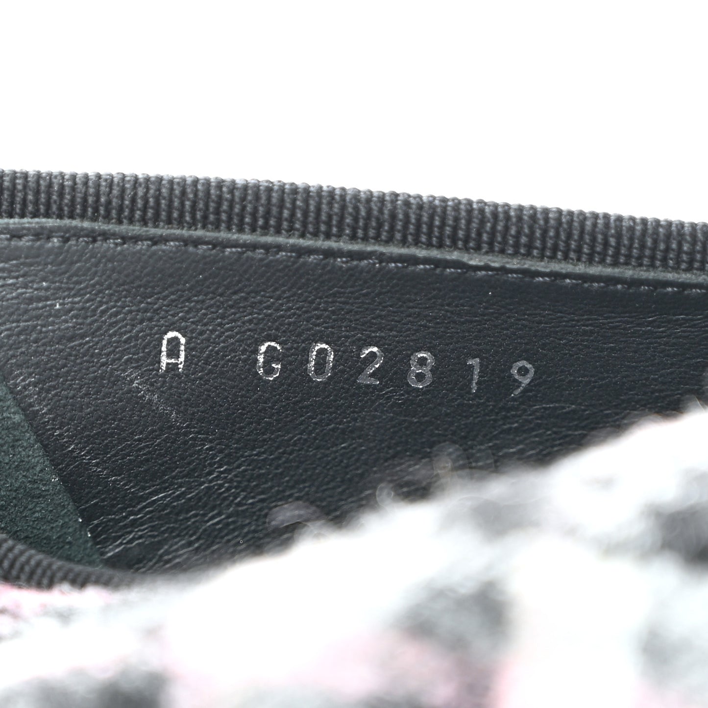 Alpaca Tweed Grosgrain Cap Toe Ballerina Flats 37.5 Pink Ivory Black