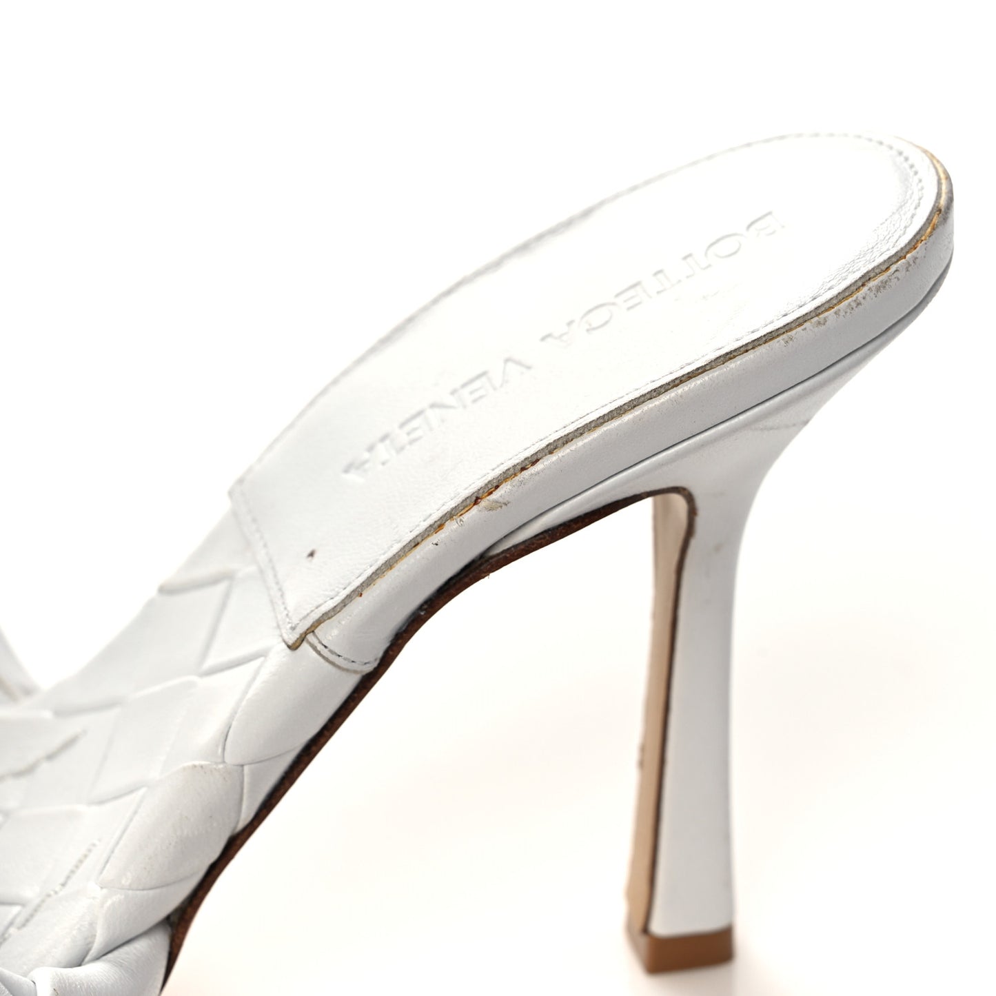 Nappa Maxi Intrecciato Lido Mule Sandals 37 Optic White