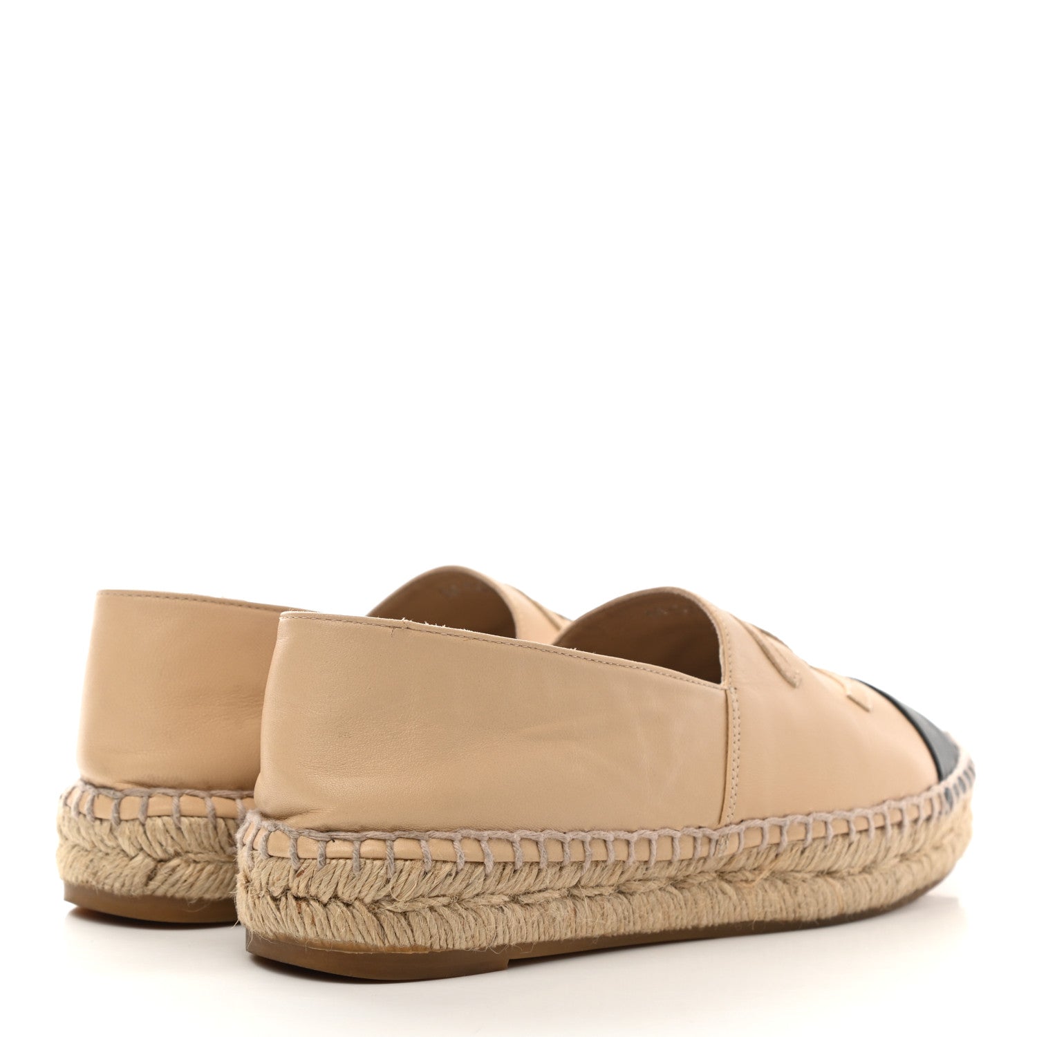 Chanel Lambskin CC Espadrilles 35 Beige Black 4 of 13