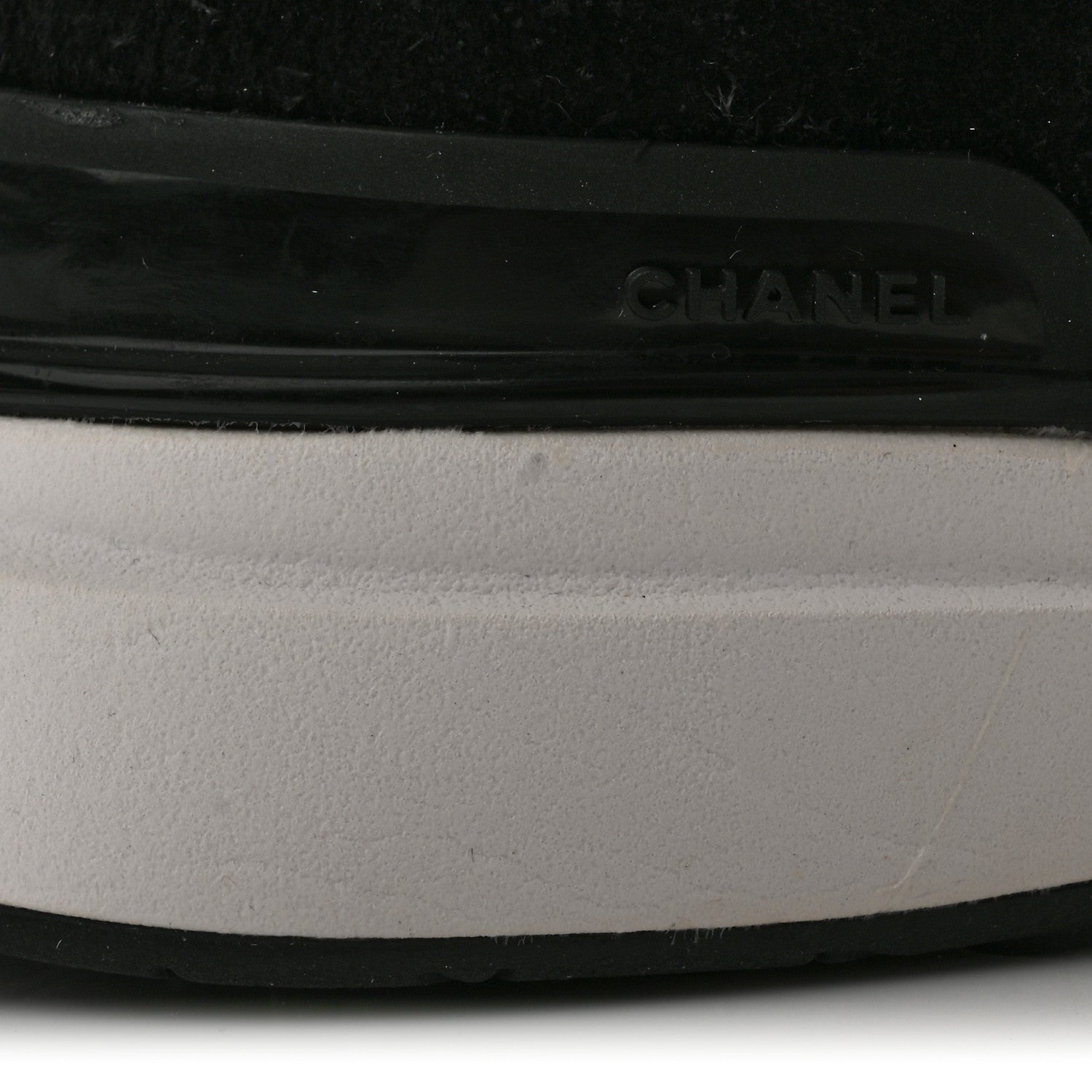 Chanel Suede Calfskin Fabric CC Sneakers 36 Dark Grey Light Pink 10 of 14