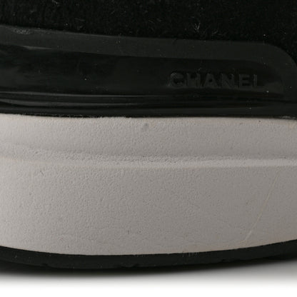 Chanel Suede Calfskin Fabric CC Sneakers 36 Dark Grey Light Pink 10 of 14