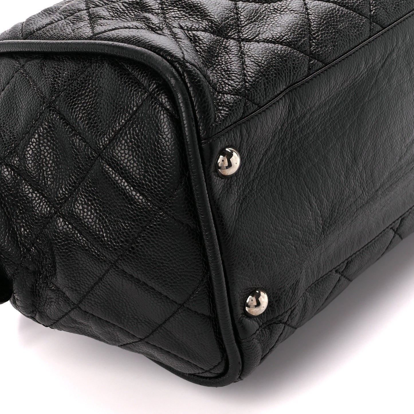 Caviar Quilted CC Timeless Bowler Black