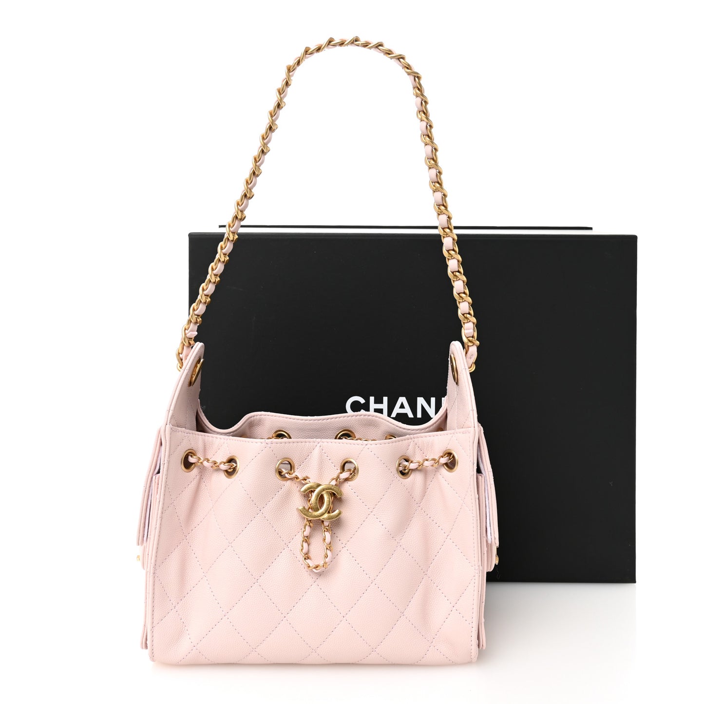 Caviar Quilted Mini Chanel 25 Handbag Light Pink