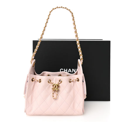 Chanel Caviar Quilted Mini Chanel 25 Handbag Light Pink 19 of 20