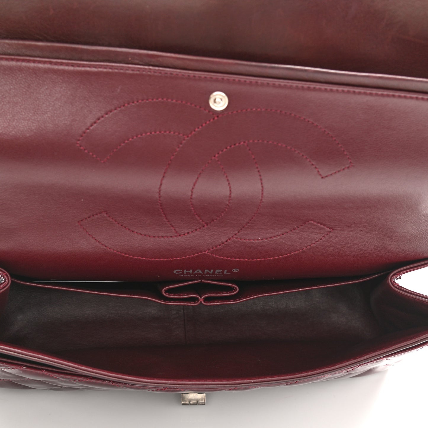 Patent Quilted 2.55 Reissue 227 Flap Light Burgundy