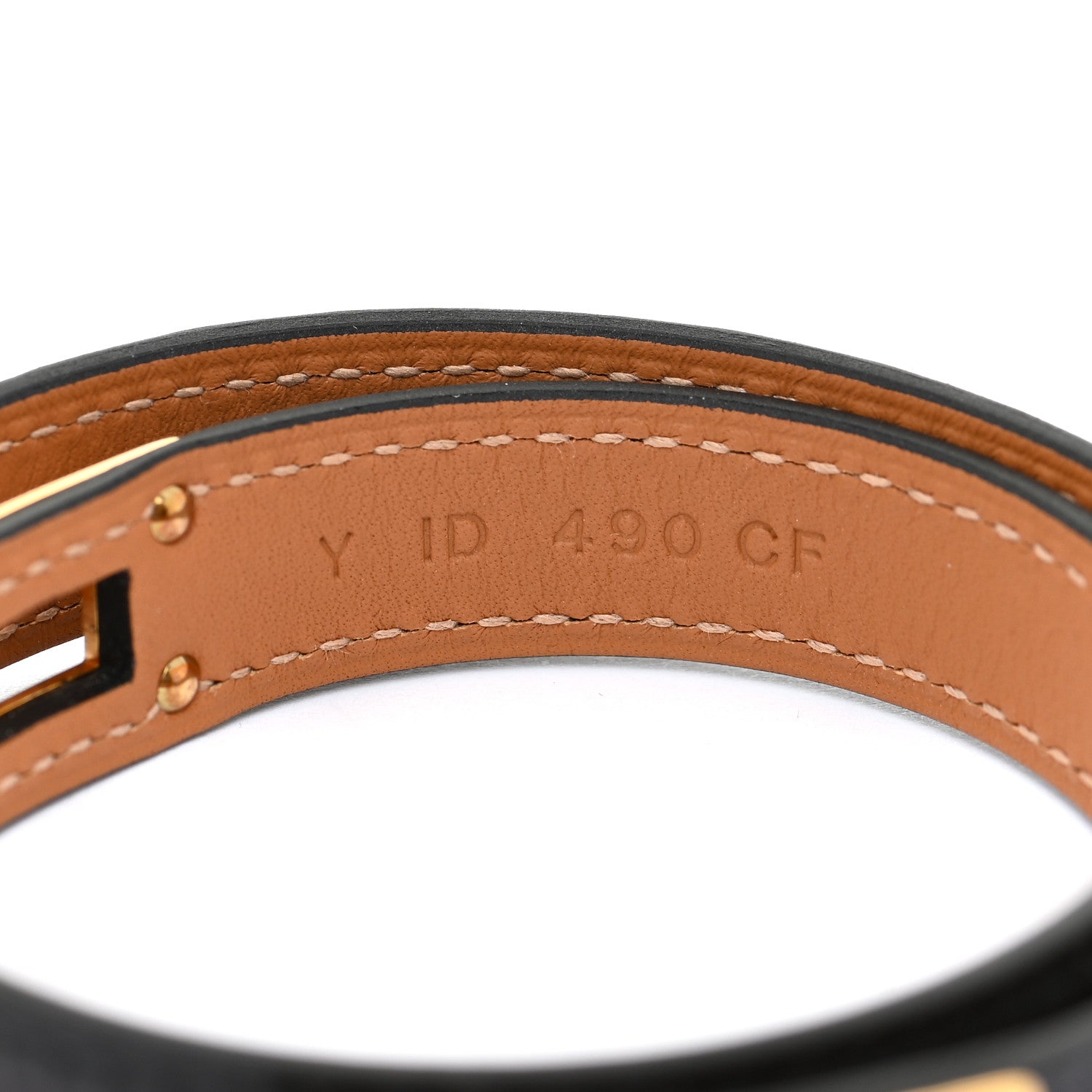 Hermes Shiny Alligator Lizard Kelly Double Tour Bracelet T2 Black 6 of 9