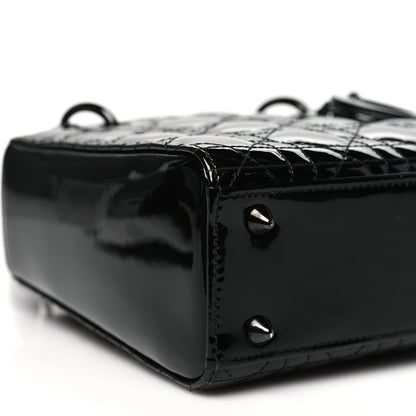 Christian Dior Ultraglossy Patent Cannage Small Lady Dior Black 8 of 10