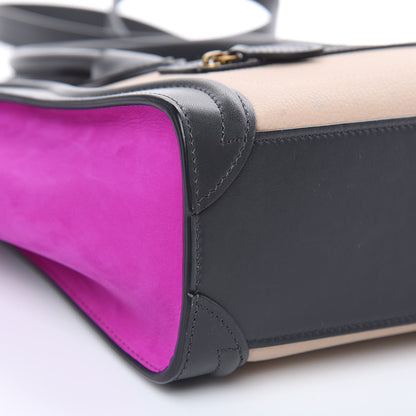 Celine Baby Grained Calfskin Nubuck Nano Tri-Color Luggage Magenta 9 of 14