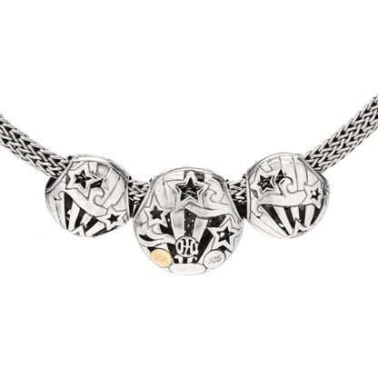 John Hardy Sterling Silver Diamond 3 Round Pendant Necklace 4 of 4