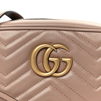 Gucci Calfskin Matelasse Small GG Marmont Chain Shoulder Bag Porcelain Rose 9 of 11