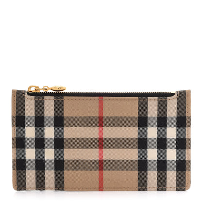 Burberry Vintage Check Calfskin Coin Case Card Holder Black 1 of 8