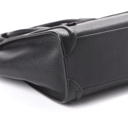 Celine Drummed Calfskin Nano Luggage Black 6 of 9