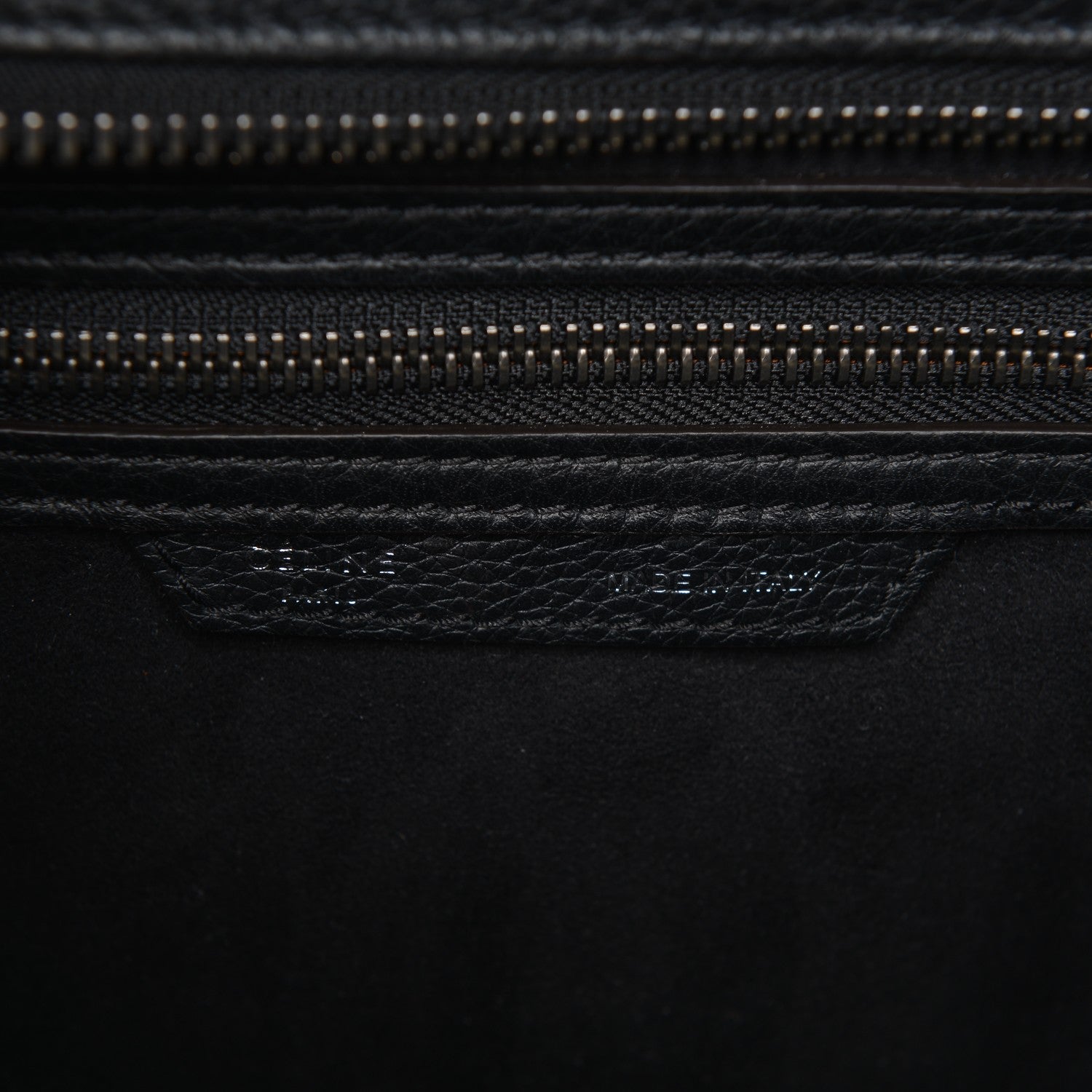 Celine Drummed Calfskin Micro Luggage Black 6 of 7
