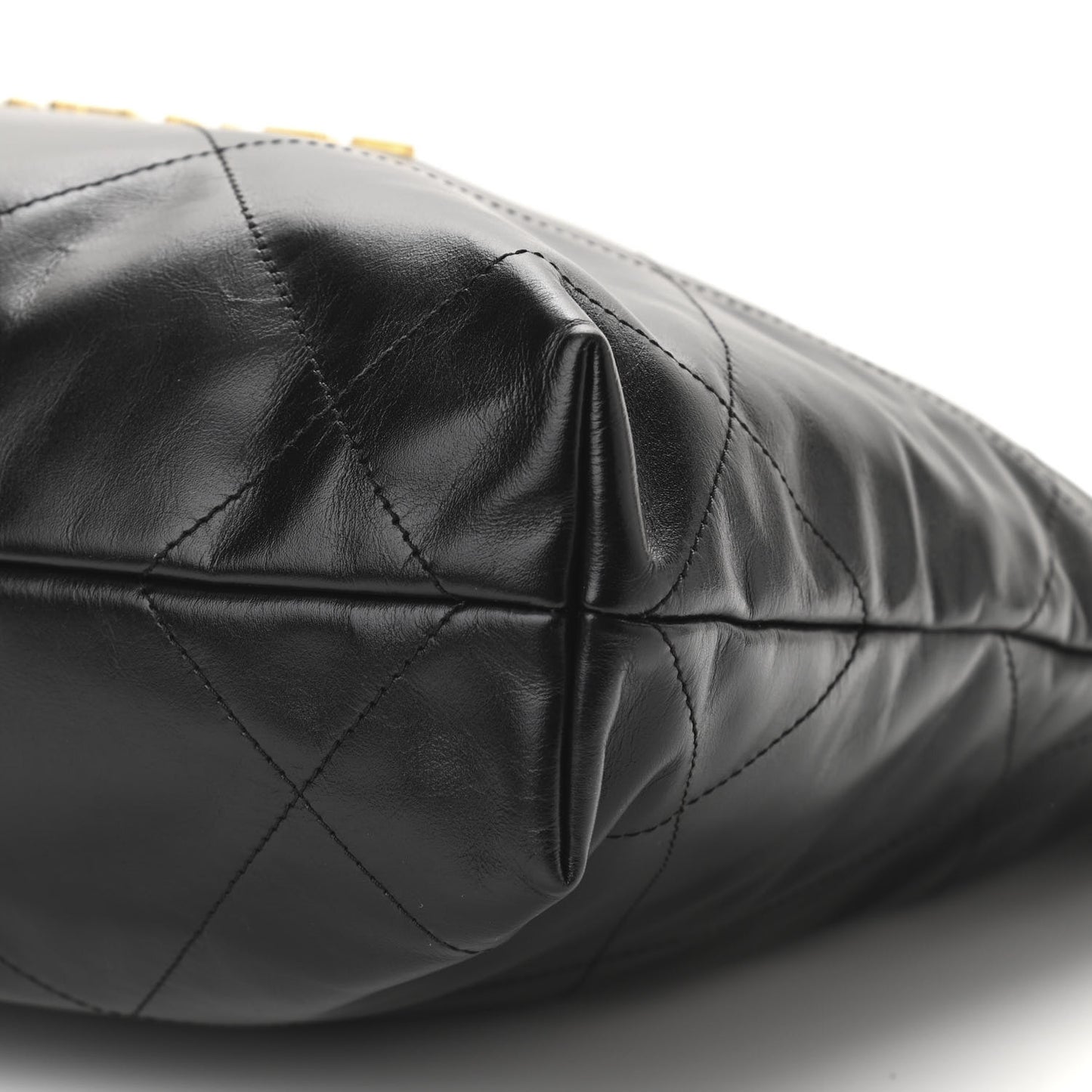 Shiny Calfskin Quilted Small Chanel 22 Black