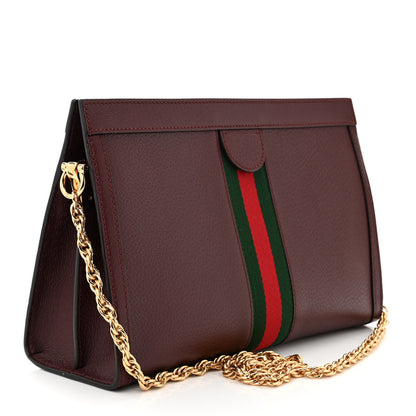 Gucci Textured Calfskin Web Medium Ophidia Chain Shoulder Bag Vintage Bordeaux 3 of 11