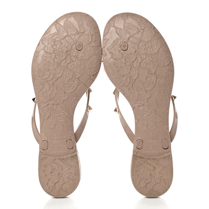 Valentino Garavani PVC Jelly Rockstud Bow Thong Sandals 38 Poudre 5 of 7