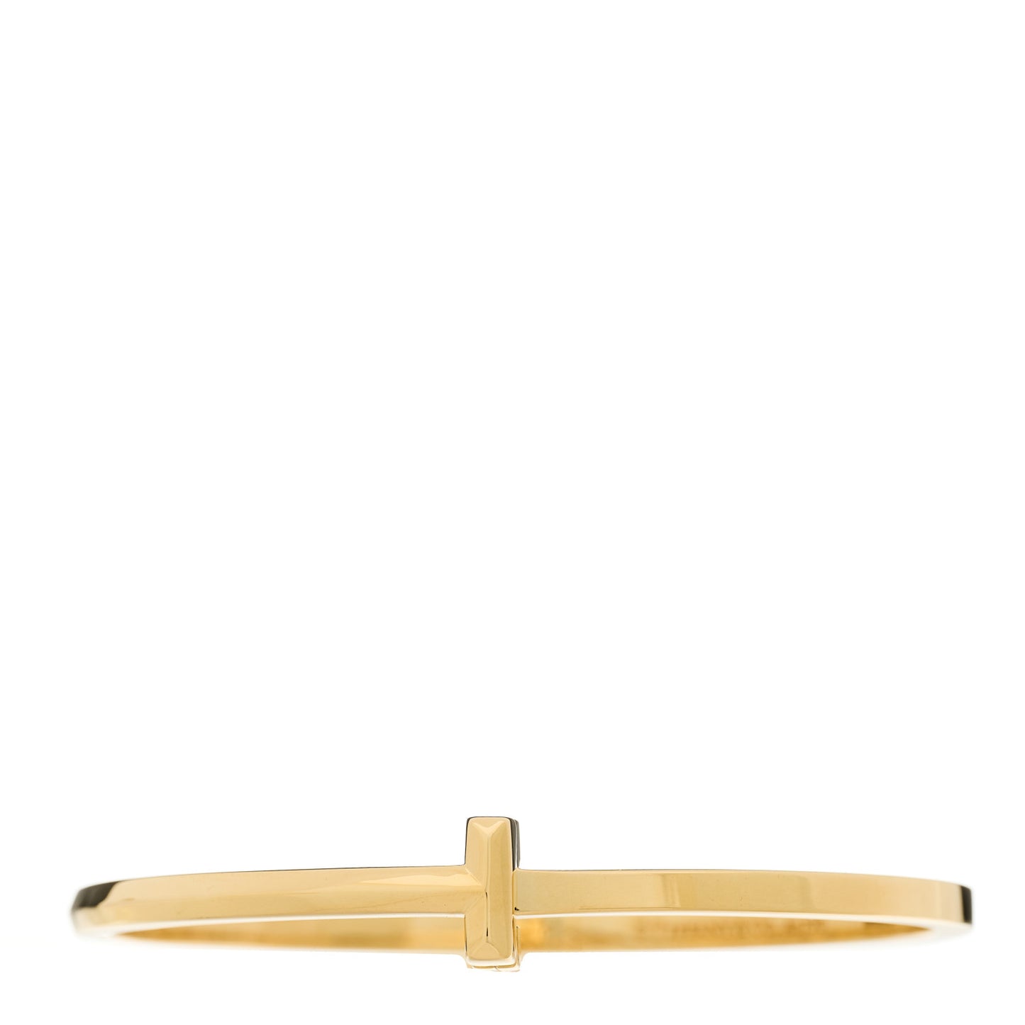 18K Yellow Gold Narrow T T1 Hinged Bangle Bracelet