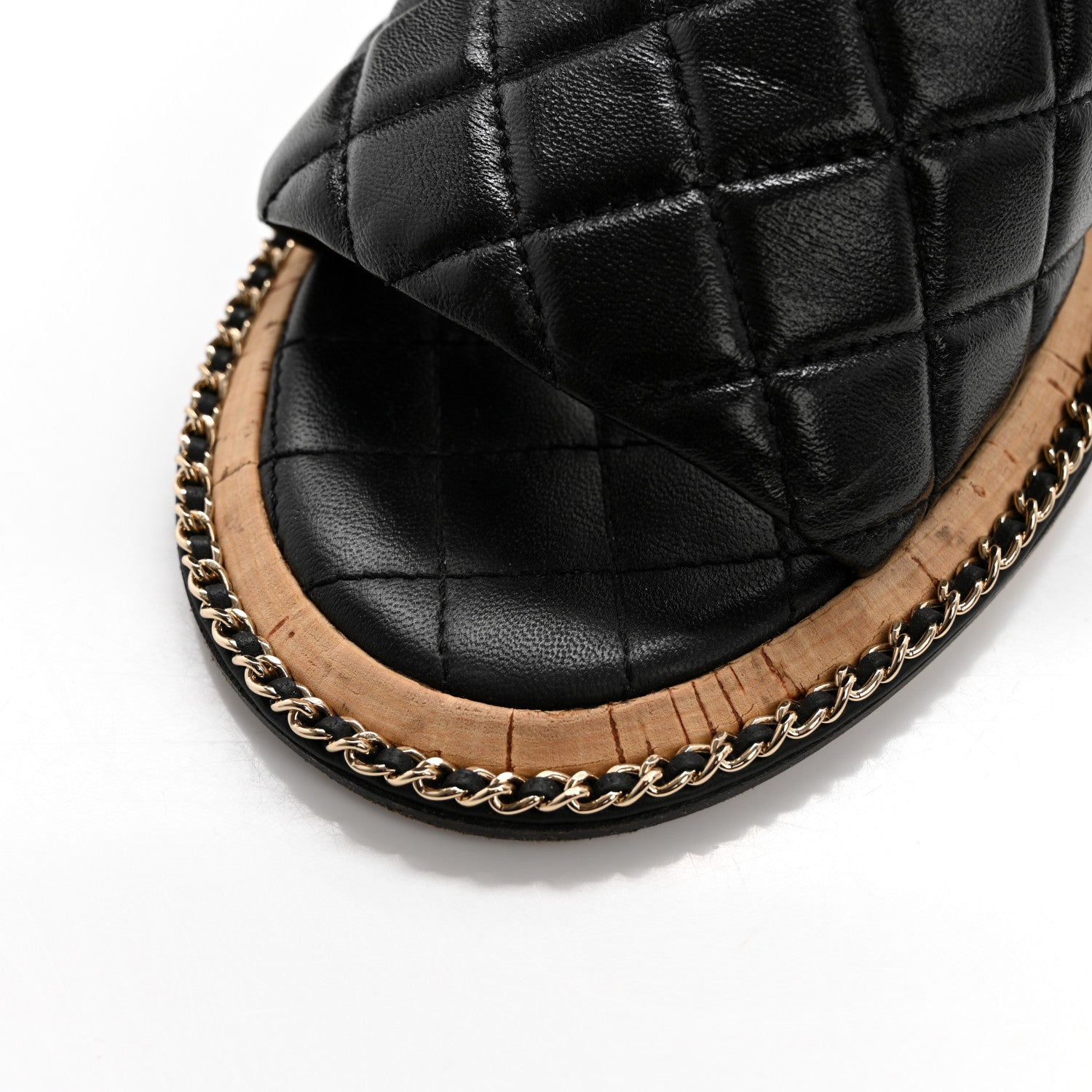 Chanel Lambskin Quilted Chain CC Sandals 40 Black 14 of 15